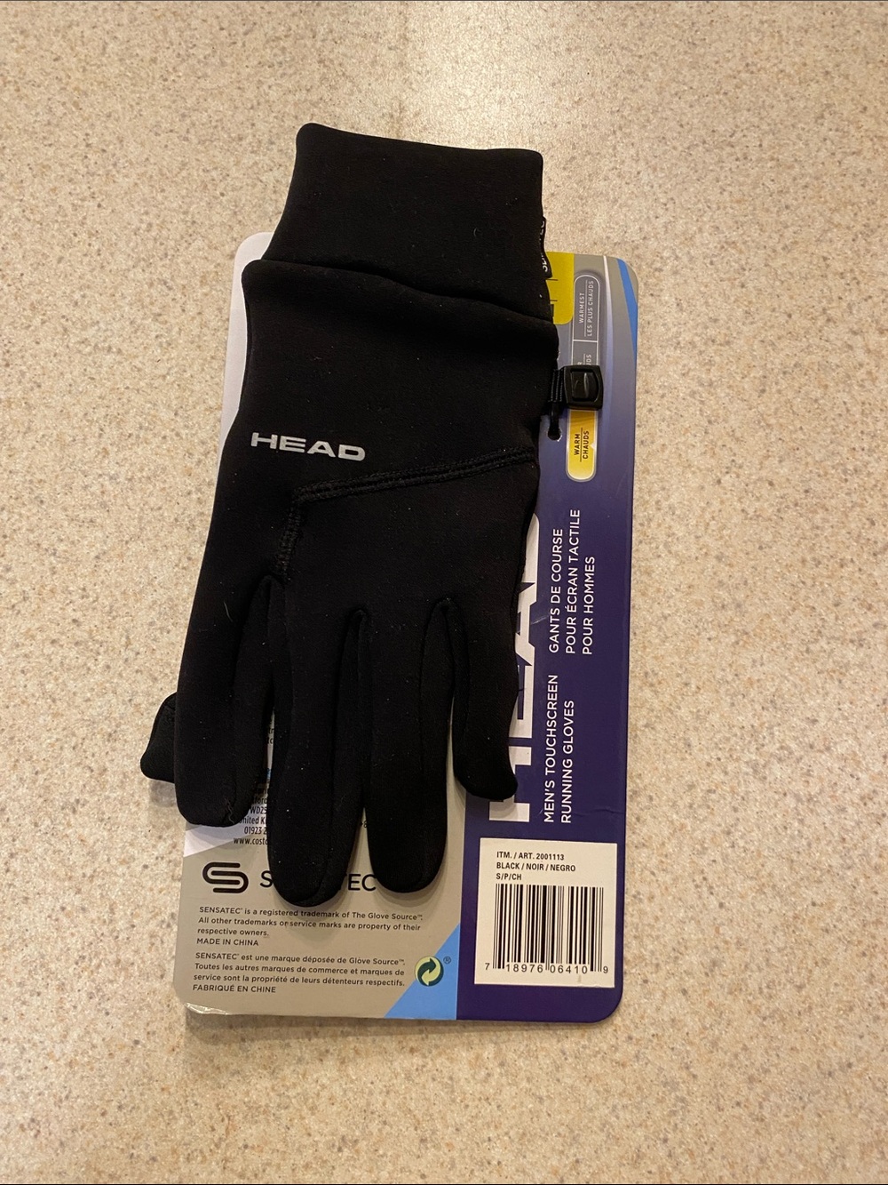 Head Men’s Touchscreen Running Gloves Sz Small Sensatec NWT
